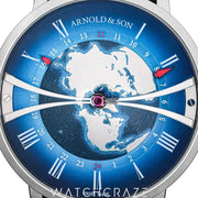 ARNOLD & SONS WORLD TIME GLOBETROTTER STEEL 45MM 1WTAS.U01C.C153S