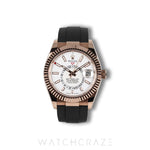 2023 ROLEX SKY-DWELLER ROSE GOLD WHITE DIAL OYSTERFLEX 42MM 336235
