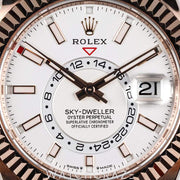 2023 ROLEX SKY-DWELLER ROSE GOLD WHITE DIAL OYSTERFLEX 42MM 336235