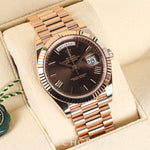 2023 ROLEX DAY DATE ROSE GOLD CHOCOLATE ROMAN DIAL 40MM 228235