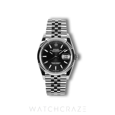 2026 ROLEX DATEJUST BLACK SUNBURST DIAL 36MM 126234