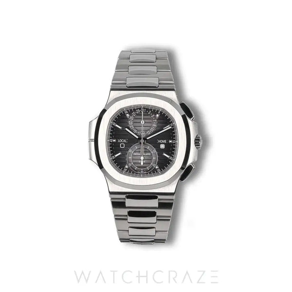 2020 PATEK PHILIPPE NAUTILUS TRAVEL TIME CHRONOGRAPH GREY DIAL 40MM 5990/1A-001