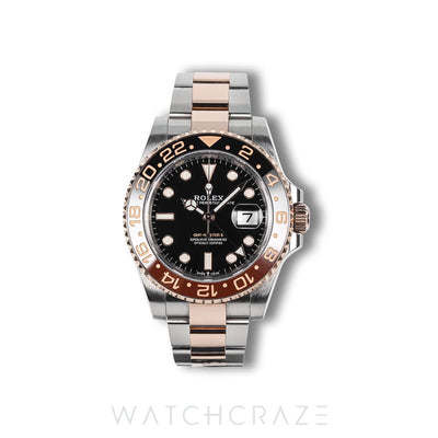 2021 ROLEX GMT-MASTER II TWO TONE ROSE GOLD AND STEEL 'ROOT BEER' 40MM 126711CHNR