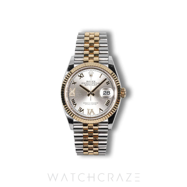2022 ROLEX DATEJUST ROMAN DIAMOND SILVER DIAL 36MM 126233
