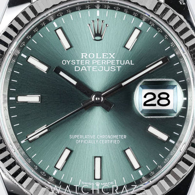 2023 ROLEX DATEJUST MINT GREEN DIAL 36MM 126234