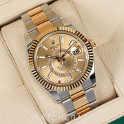 2021 ROLEX SKY-DWELLER TWO TONE CHAMPAGNE DIAL 42MM 326933