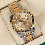 2021 ROLEX SKY-DWELLER TWO TONE CHAMPAGNE DIAL 42MM 326933