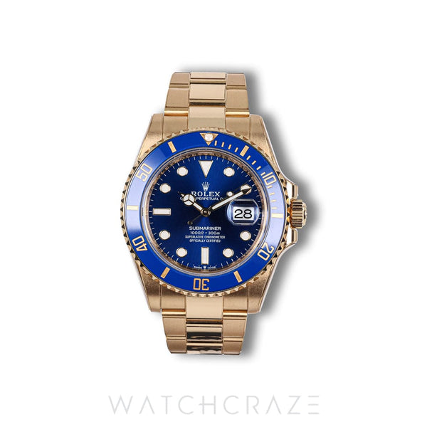 2024 ROLEX SUBMARINER YELLOW GOLD BLUE DIAL 'BLUSEY' 41MM 126618LB