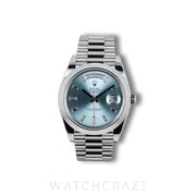 2022 ROLEX DAY-DATE PLATINUM ICE BLUE DIAL 40MM 228206 DAY-DATE