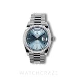 2022 ROLEX DAY-DATE PLATINUM ICE BLUE DIAL 40MM 228206 DAYDATE