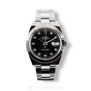 2021 ROLEX DATEJUST DIAMOND MARKERS BLACK DIAL 41MM 126334