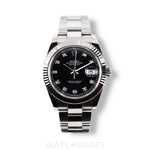 2021 ROLEX DATEJUST DIAMOND MARKERS BLACK DIAL 41MM 126334