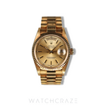 ROLEX DAY-DATE YELLOW GOLD CHAMOAGNE DIAL 36MM 128238