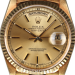 ROLEX DAY-DATE YELLOW GOLD CHAMOAGNE DIAL 36MM 128238