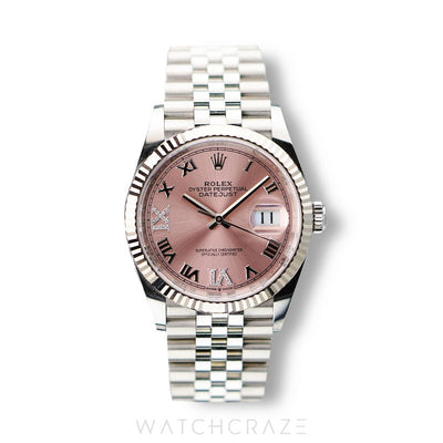 2022 ROLEX DATEJUST PINK DIAL STAINLESS STEEL 36MM 126234