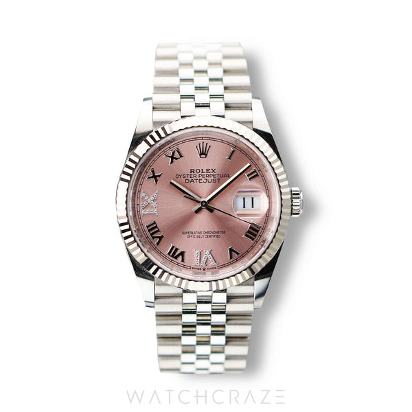 2022 ROLEX DATEJUST PINK DIAL STAINLESS STEEL 36MM 126234