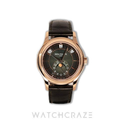 2025 PATEK PHILIPPE ANNUAL CALENDAR MOONPHASE ROSE GOLD GREEN DIAL 40MM 5205R-011