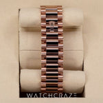 2025 ROLEX DAY-DATE ROSE GOLD OLIVE ROMAN NUMERALS 36MM 128235