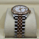 2020 ROLEX DATEJUST 31MM EVEROSE & OYSTERSTEEL WHITE DIAL SUPER JUBLIEE 278271 - WatchCraze.com.au