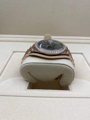 2021 ROLEX DAY DATE 40MM ROSE GOLD OLIVE DIAL FACTORY DIAMOND BEZEL 228235RBR  2021 FULL SET - WatchCraze.com.au