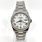 2021 ROLEX DATEJUST 36MM SMOOTH OYSTERSTEEL WHITE DIAL 126200 - WatchCraze.com.au