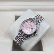 2023 ROLEX LADIES DATE JUST TWO TONE EVEROSE PINK DIAL DIAMOND MARKER 31MM 279171 - WatchCraze.com.au