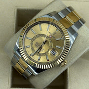 2022 ROLEX SKY-DWELLER TWO TONE CHAMPAGNE DIAL 326933
