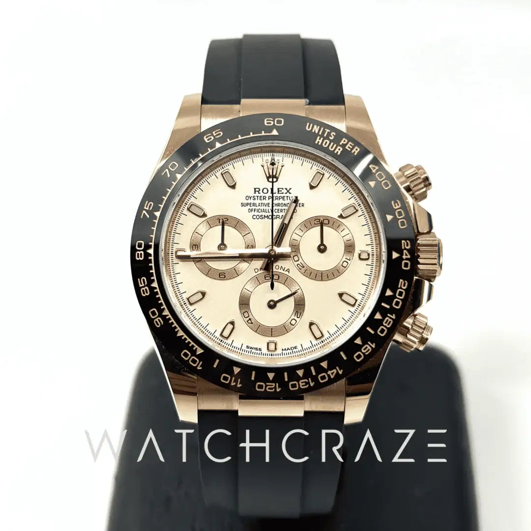 2021 ROLEX DAYTONA EVEROSE OYSTERFLEX IVORY WHITE DIAL 40MM 116515LN DISCONTINUED
