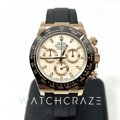 2021 ROLEX DAYTONA EVEROSE OYSTERFLEX IVORY WHITE DIAL 40MM 116515LN DISCONTINUED