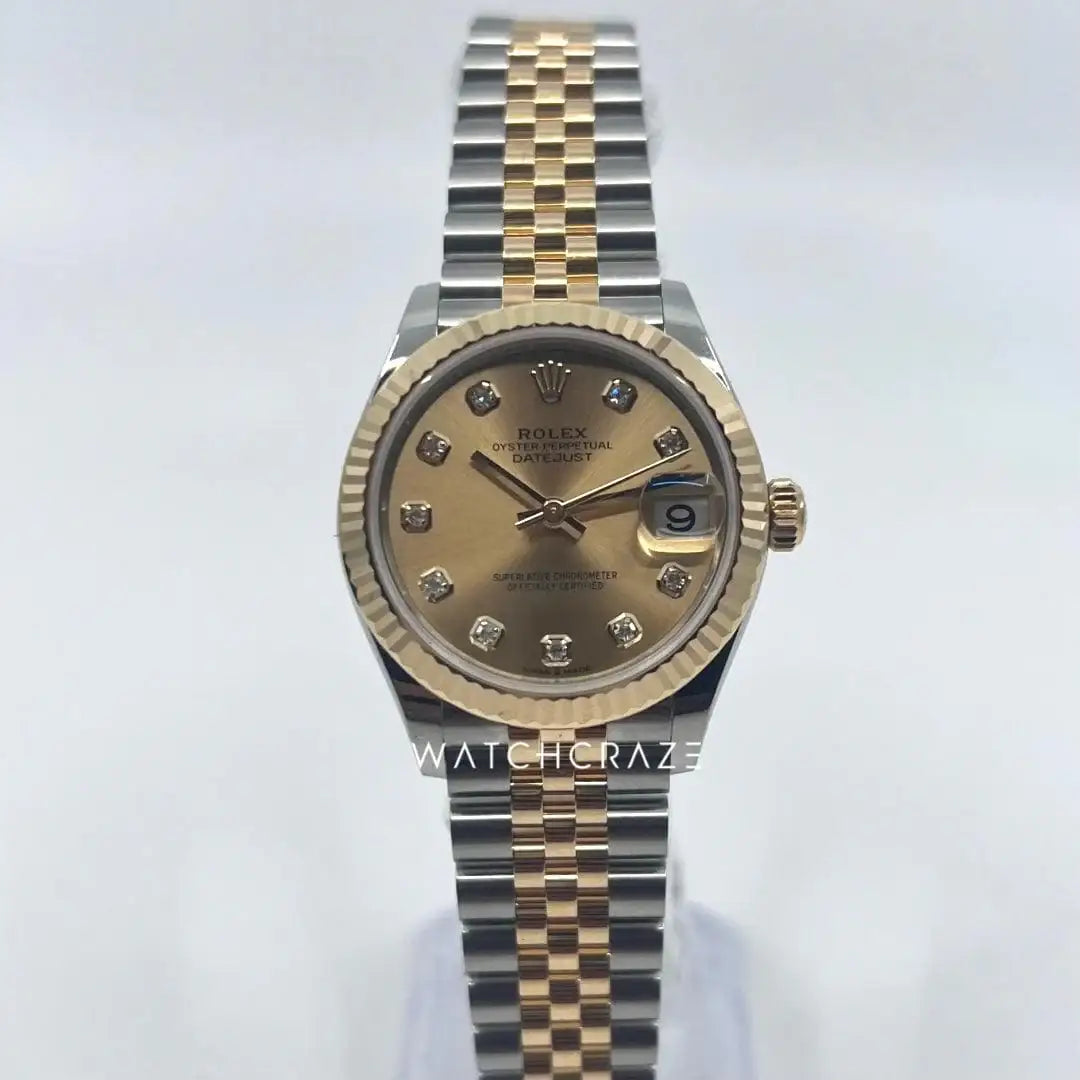 2023 ROLEX DATEJUST CHAMPAGNE DIAL DIAMOND MARKERS 31MM 278283