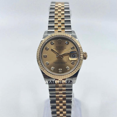 2023 ROLEX DATEJUST CHAMPAGNE DIAL DIAMOND MARKERS 31MM 278283 - WatchCraze.com.au