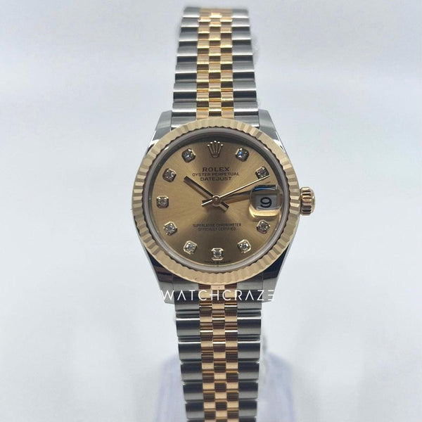 2023 ROLEX DATEJUST CHAMPAGNE DIAL DIAMOND MARKERS 31MM 278283 - WatchCraze.com.au