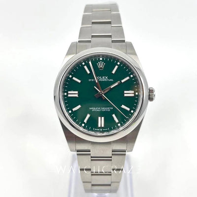 2022 ROLEX OYSTER PERPETUAL 41MM GREEN DIAL 124300 - WatchCraze.com.au