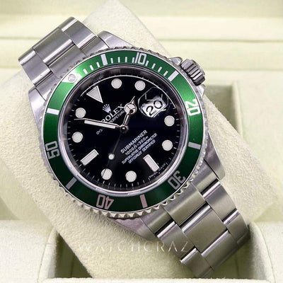 2006 ROLEX SUBMARINER ‘KERMIT’ 16610LV 40MM FULL SET - WatchCraze.com.au