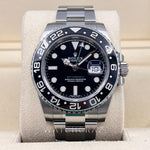 2019 ROLEX GMT MASTER II 116710LN DISCONTINUED BLACK BEZEL GREEN HAND 40MM PARTIAL STICKERS - WatchCraze.com.au