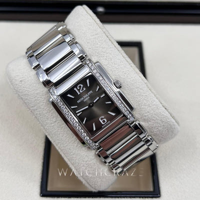PATEK PHILIPPE TWENTY~4 30MM STAINLESS STEEL GRAY SUNBURST DIAL 4910/1200A-010 - WatchCraze.com.au
