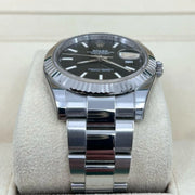 2022 ROLEX DATEJUST 41MM FLUTED & OYSTER 126334 BLACK DIAL RX8 STICKERS - WatchCraze.com.au