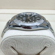 2022 ROLEX DATEJUST 41MM FLUTED & OYSTER 126334 BLACK DIAL RX8 STICKERS - WatchCraze.com.au
