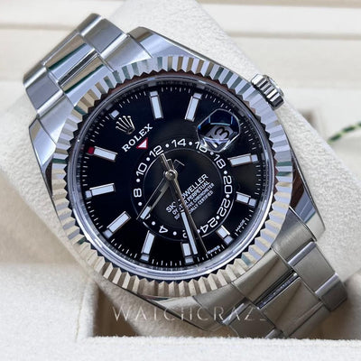 2022 ROLEX SKYDWELLER 42MM BLACK DIAL 326934 RX8 STICKERS - WatchCraze.com.au