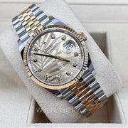 2022 ROLEX DATEJUST 36MM PALM DIAL WITH DIAMOND MARKERS 126233 - WatchCraze.com.au