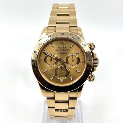 2007 ROLEX DAYTONA YELLOW GOLD CHAMPAGNE DIAL 116528 40MM - WatchCraze.com.au
