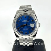 2023 ROLEX DATEJUST 41MM AZZURRO BLUE ROMAN DIAL 126334