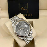 ROLEX DATEJUST GREY DIAL FLUTED & JUBILEE 126334 41mm 2021 - WatchCraze.com.au