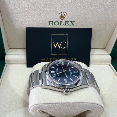 ROLEX OYSTER PERPETUAL BLUE DIAL 36MM 126000 2021 - WatchCraze.com.au