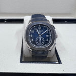 2022 PATEK PHILIPPE AQUANAUT 5968G FLYBACK CHRONOGRAPH NIGHT BLUE EMBOSSED DIAL WHITE GOLD 42.2MM - WatchCraze.com.au