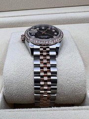 2023 ROLEX DATE JUST DIAMOND MARKERS DIAMOND BEZEL PURPLE DIAL 31MM 279381RBR - WatchCraze.com.au