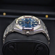 2021 UNWORN AUDEMARS PIGUET ROYAL OAK 34MM BLUE DIAL DIAMOND BEZEL 77351ST - WatchCraze.com.au