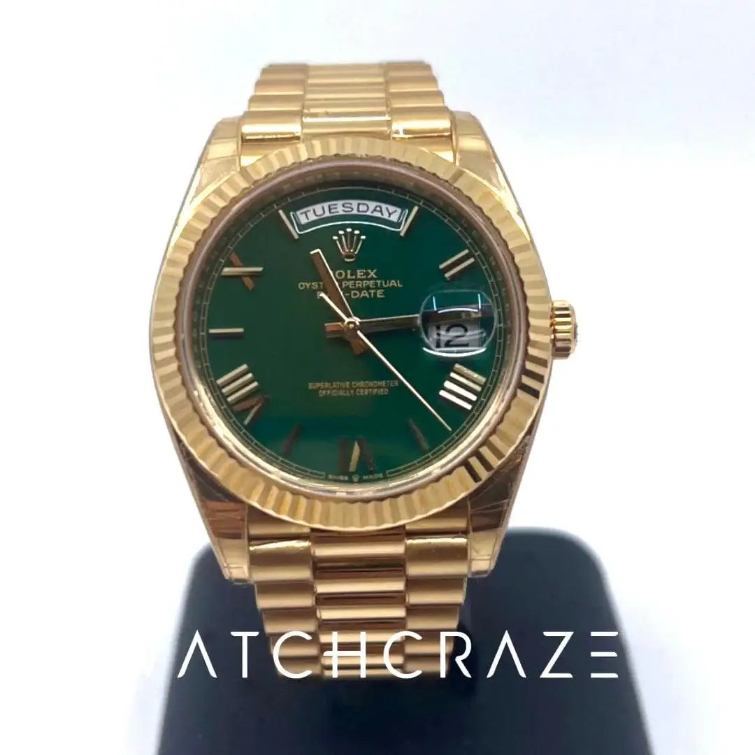 2022 ROLEX DAY-DATE GREEN DIAL YELLOW GOLD 40MM 228238