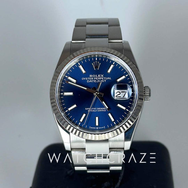 2021 ROLEX DATEJUST BLUE DIAL 36MM 126234 - WatchCraze.com.au