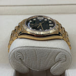 2022 ROLEX DAY-DATE 36 YELLOW GOLD 36MM GREEN OMBRÉ DIAL 128238